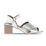 Bueno Shoes 01WA2810 Gümüş Beyaz Deri Kadın Topuklu Sandalet