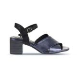 Bueno Shoes 01WA2810 Lacivert Parlak Deri Kadın Topuklu Sandalet