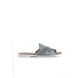 Bueno Shoes 01WA3005 Mavi Deri Kadın Düz Terlik