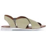 Bueno Shoes 01WA3009 Haki Deri Kadın Düz Sandalet
