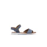 Bueno Shoes 01WA3011 Mavi Koyu Alf Süet Kadın Düz Sandalet