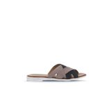 Bueno Shoes 01WA3014 Gri Siyah Alf Süet Düz Kadın Terlik