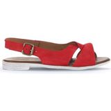 Bueno Shoes 01WA3018 Kırmızı Alf Süet Kadın Düz Sandalet