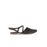 Bueno Shoes 01WA3302 Siyah Deri Kadın Düz Sandalet