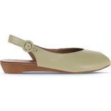 Bueno Shoes 01WA4406 Haki Deri Kadın Düz Sandalet