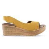 Bueno Shoes 01WA4702 Sarı Alf Süet Dolgu Topuklu Kadın Sandalet