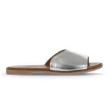 Bueno Shoes 01WA5701 Gümüş Deri Kadın Düz Terlik