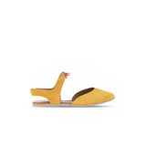 Bueno Shoes 01WA5807 Sarı Alf Süet Kadın Düz Sandalet