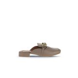 Bueno Shoes 01WA6500 Gri Deri Kadın Topuklu Terlik