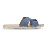 Bueno Shoes 01WA7200 Mavi Koyu Alf Süet Kadın Düz Terlik