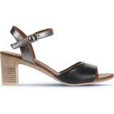 Bueno Shoes 01WA8000 Siyah Deri Kadın Topuklu Sandalet