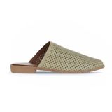 Bueno Shoes 01WA9200 Haki Deri Düz Kadın Terlik