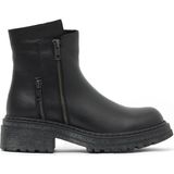 Bueno Shoes 01WD2108 Siyah Deri Kadın Düz Bot