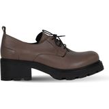 Bueno Shoes 01WD2304 Gri Deri Kadın Dolgu Topuklu Ayakkabı