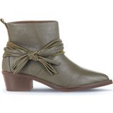 Bueno Shoes 01WD4007 Haki Deri Kadın Topuklu Bot