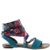 Bueno Shoes 01WJ1111 Turkuaz Deri Kadın Düz Sandalet