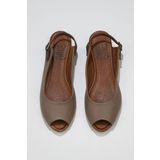 Bueno Shoes 01WJ2100 Gri Taba Deri Kadın Düz Sandalet