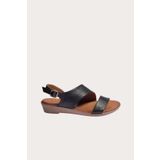 Bueno Shoes 01wl1508 Siyah Deri Düz Kadın Sandalet