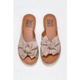 Bueno Shoes 01WL4605 Gri Deri Kadın Espadril Terlik