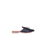 Bueno Shoes 01WN0111 Siyah Vizon Deri Kadın Düz Terlik