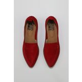 Bueno Shoes 01WN0128 Kırmızı Süet Kadın Düz Babet