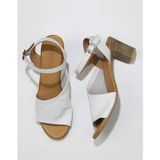 Bueno Shoes 01WN1519 Beyaz Deri Kadın Topuklu Sandalet