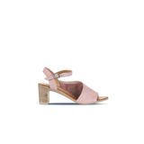 Bueno Shoes 01WN1519 Gül Kurusu Deri Kadın Topuklu Sandalet