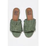 Bueno Shoes 01WN1908 Yeşil Açık Süet Kadın Düz Terlik
