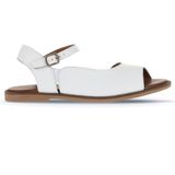 Bueno Shoes 01WN3008 Beyaz Deri Kadın Düz Sandalet