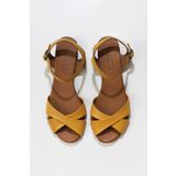 Bueno Shoes 01WN3808 Sarı Deri Kadın Sandalet