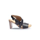 Bueno Shoes 01WN4115 Siyah Deri Kadın Topuklu Sandalet