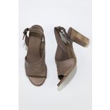 Bueno Shoes 01WN4304 Gri Deri Kadın Topuklu Sandalet