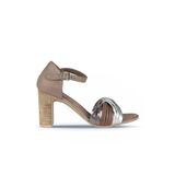 Bueno Shoes 01WN4319 Gümüş Multi Deri Kadın Topuklu Sandalet