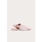 Bueno Shoes 01WN5000 Gümüş Deri Kadın Düz Sandalet