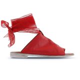 Bueno Shoes 01WN5008 Kırmızı Deri Parmak Arası Kadın Sandalet