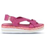 Bueno Shoes 01WQ1609 Fuşya Deri Kadın Dolgu Topuklu Sandalet