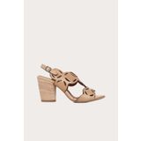 Bueno Shoes 01wq2902 Vizon Deri Kadın Topuklu Sandalet