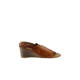 Bueno Shoes 01WQ8603 Taba Deri Kadın Dolgu Topuklu Sandalet