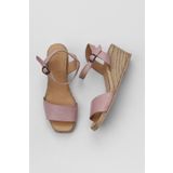 Bueno Shoes 01WS10304 Gül Kurusu Deri Kadın Dolgu Topuklu Espadril Sandalet