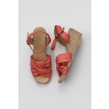 Bueno Shoes 01WS10307 Mercan Deri Kadın Dolgu Topuklu Espadril Sandalet