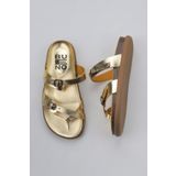 Bueno Shoes 01WS11000 Sarı Parlak Deri Kadın Parmak Arası Terlik