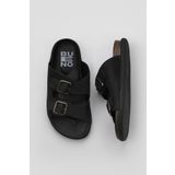 Bueno Shoes 01WS11001 Siyah Nubuk Kadın Düz Terlik