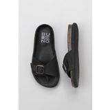 Bueno Shoes 01WS11003 Siyah Nubuk Kadın Düz Terlik