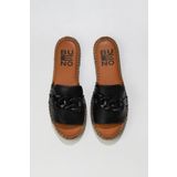 Bueno Shoes 01WS1821 Siyah Deri Kadın Espadril Terlik