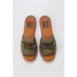 Bueno Shoes 01WS1821 Yeşil Deri Kadın Espadril Terlik