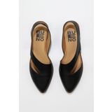 Bueno Shoes 01WS2311 Siyah Deri Düz Kadın Sandalet