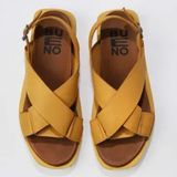 Bueno Shoes 01WS2801 Sarı Deri Kadın Sandalet