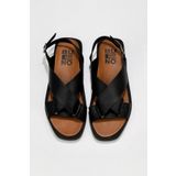 Bueno Shoes 01WS2801 Siyah Deri Kadın Sandalet