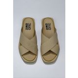 Bueno Shoes 01ws2817 Sarı Deri Düz Kadın Terlik