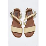 Bueno Shoes 01ws6012 Sarı Deri Kadın Sandalet